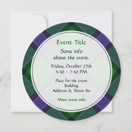 Clan Sinclair Hunting Tartan Kaart (Achterkant)