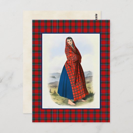 Clan Sinclair  Illustratie Tartan Lijst Briefkaart (Voorkant / Achterkant)