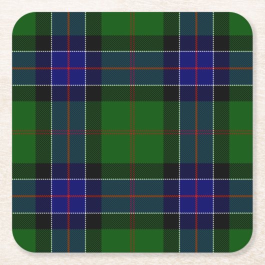 Clan Sinclair Moderne Hunting Tartan Kartonnen Onderzetters (Voorkant)
