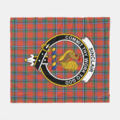 Clan Sinclair Oude Tartan Plaid Fleece Deken (Voorkant (Horizontaal))