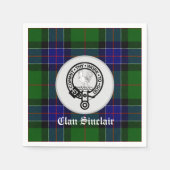 Clan Sinclair Tartan & Crest Badge Servet (Voorkant)