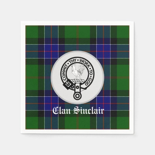 Clan Sinclair Tartan & Crest Badge Servet (Voorkant)