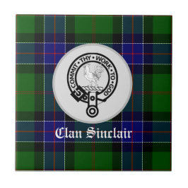 Clan Sinclair Tartan & Crest Badge Tegeltje