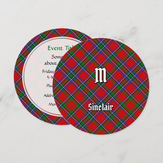Clan Sinclair Tartan Kaart (Voorkant / Achterkant)