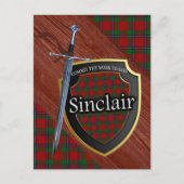 Clan Sinclair Tartan Sword & Shield Briefkaart (Voorkant)