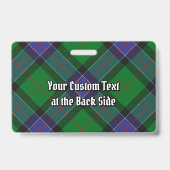 Clan Sinclair-wapen over jagend tartan Badge (Achterkant)