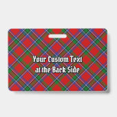 Clan Sinclair-wapen over rode tartan Badge (Achterkant)