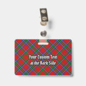 Clan Sinclair-wapen over rode tartan Badge (Achterkant met clip)