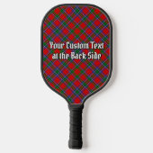 Clan Sinclair wapenschild over tartan Pickleball Paddle (Achterkant)