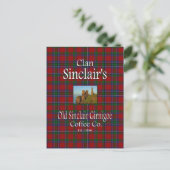 Clan Sinclair's Old Sinclair Girnigoe Coffee Co. Briefkaart (Staand voorkant)