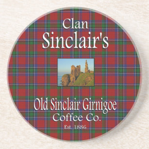 Clan Sinclair's Old Sinclair Girnigoe Coffee Co. Zandsteen Onderzetter