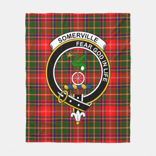 Clan Somerville Tartan Pset Fleece Deken (Voorkant)