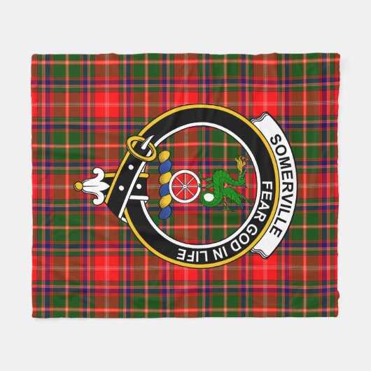 Clan Somerville Tartan Pset Fleece Deken (Voorkant (Horizontaal))