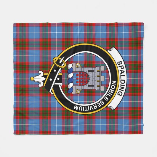 Clan Spalding Tartan Pset Fleece Deken (Voorkant (Horizontaal))