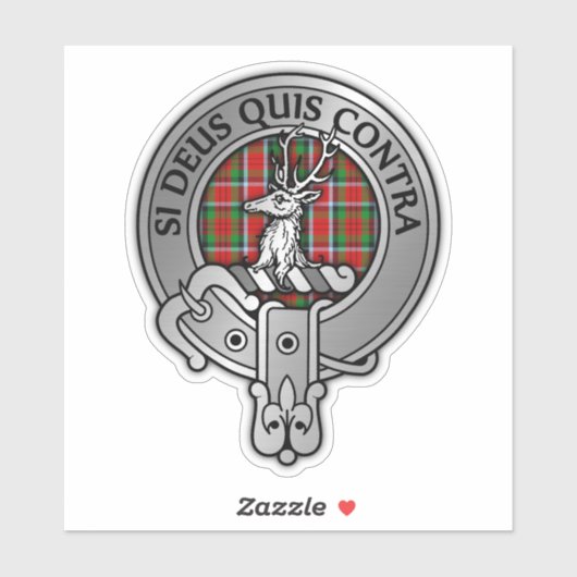 Clan Spens Crest & Tartan Sticker (Vel)