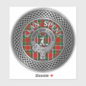 Clan Spens Crest & Tartan Sticker (Vel)