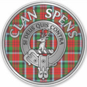 Clan Spens Crest & Tartan Sticker (Voorkant)