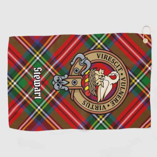 Clan Stewart Crest Golfhanddoek (Horizontaal)