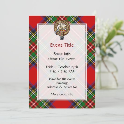 Clan Stewart Crest Kaart (Staand voorkant)