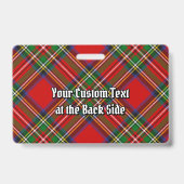 Clan Stewart Crest over Royal Tartan Badge (Achterkant)