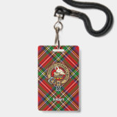 Clan Stewart Crest over Royal Tartan Badge (Voorkant met koord)