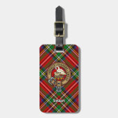 Clan Stewart Crest over Royal Tartan Bagagelabel (Voorkant verticaal)