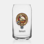 Clan Stewart Crest over Royal Tartan Blikvorm Glas (Voorkant)