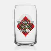 Clan Stewart Crest over Royal Tartan Blikvorm Glas (Achterkant)