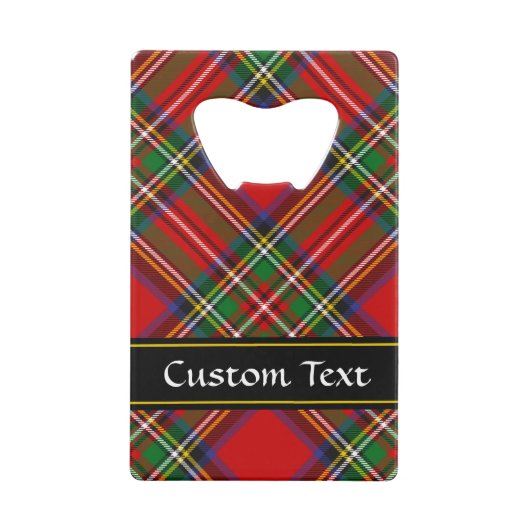 Clan Stewart Crest over Royal Tartan Creditkaart Flessenopener (Achterkant)