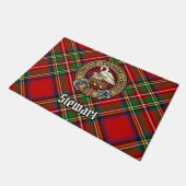 Clan Stewart Crest over Royal Tartan Deurmat (Schuin)