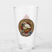 Clan Stewart Crest over Royal Tartan Glas (Voorkant)