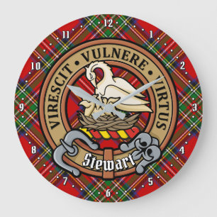 Clan Stewart Crest over Royal Tartan Grote Klok