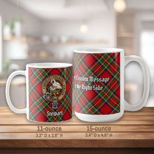 Clan Stewart Crest over Royal Tartan Koffiemok
