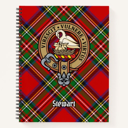 Clan Stewart Crest over Royal Tartan Notitieboek (Voorkant)