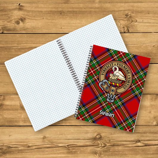 Clan Stewart Crest over Royal Tartan Notitieboek