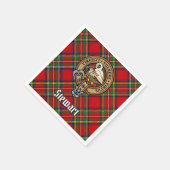 Clan Stewart Crest over Royal Tartan Servet (Hoek)