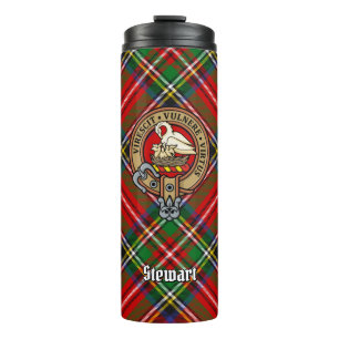 Clan Stewart Crest over Royal Tartan Thermosbeker