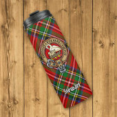 Clan Stewart Crest over Royal Tartan Thermosbeker