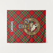 Clan Stewart Crest over Royal Tartan Wandkleed (Voorkant (horizontaal))