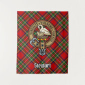 Clan Stewart Crest over Royal Tartan Wandkleed (Voorkant)