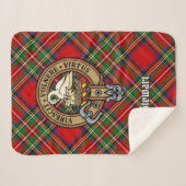 Clan Stewart Crest over Tartan Sherpa Deken (Voorkant (horizontaal))