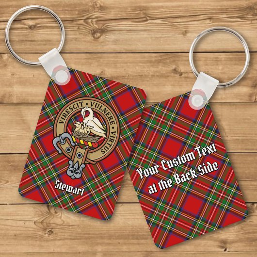Clan Stewart Crest over Tartan Sleutelhanger