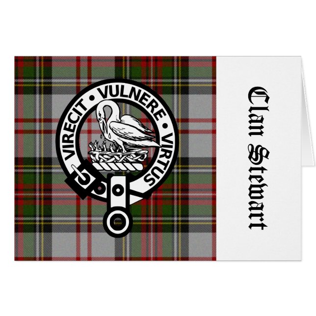 Clan Stewart Crest & Tartan (Voorkant Horizontaal)