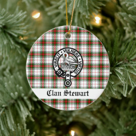 Clan Stewart Crest & Tartan  Keramisch Ornament