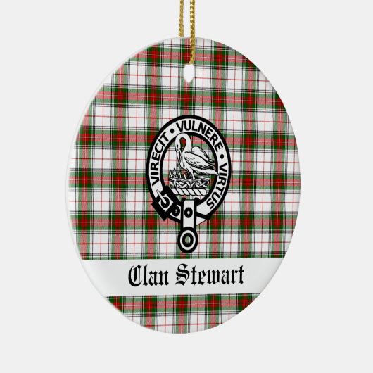 Clan Stewart Crest & Tartan  Keramisch Ornament (Rechts)