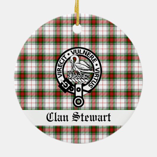 Clan Stewart Crest & Tartan  Keramisch Ornament (Achterkant)