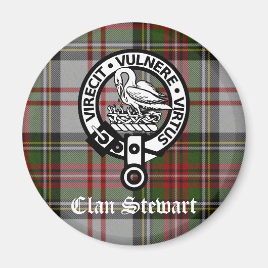 Clan Stewart Crest & Tartan Magnet (Voorkant)
