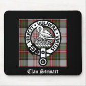 Clan Stewart Crest & Tartan Muismat (Voorkant)