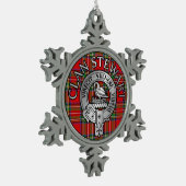 Clan Stewart Crest & Tartan Tin Sneeuwvlok Ornament (Links)