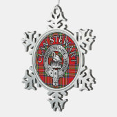 Clan Stewart Crest & Tartan Tin Sneeuwvlok Ornament (Rechts)